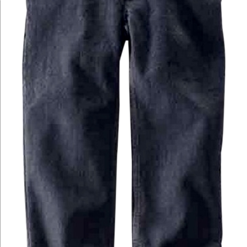 Land’s End dark washed flannel lined jeans.